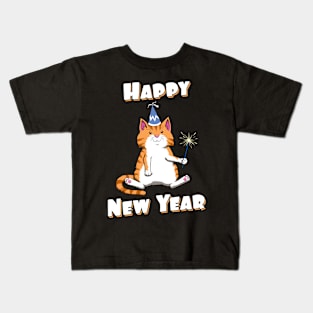 New Year Quotes Happy New Year Cat Pun Kids T-Shirt